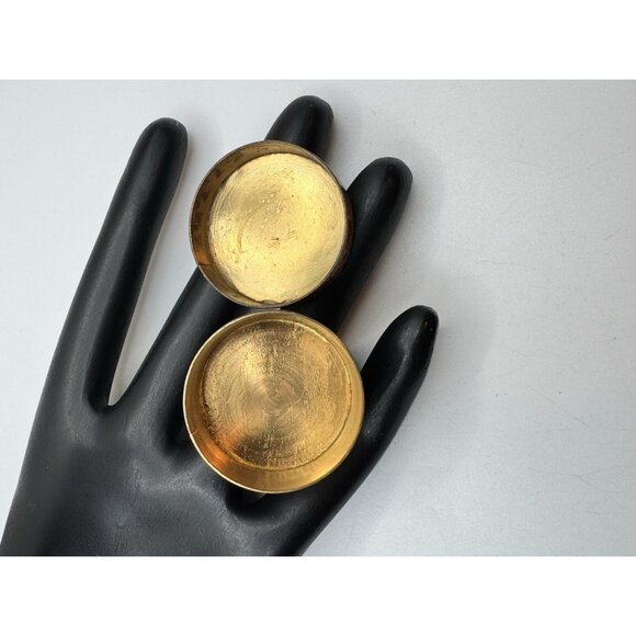 Vintage Brass Enamel Cloisonne Oval Trinket Pill Box Flowers From Thailand - Picture 3 of 6